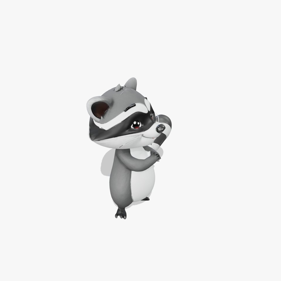 Charming Raccoon Character model pack