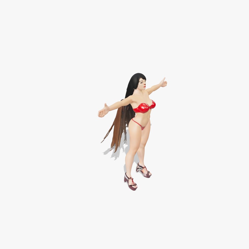 Dynamic Red Bikini model pack