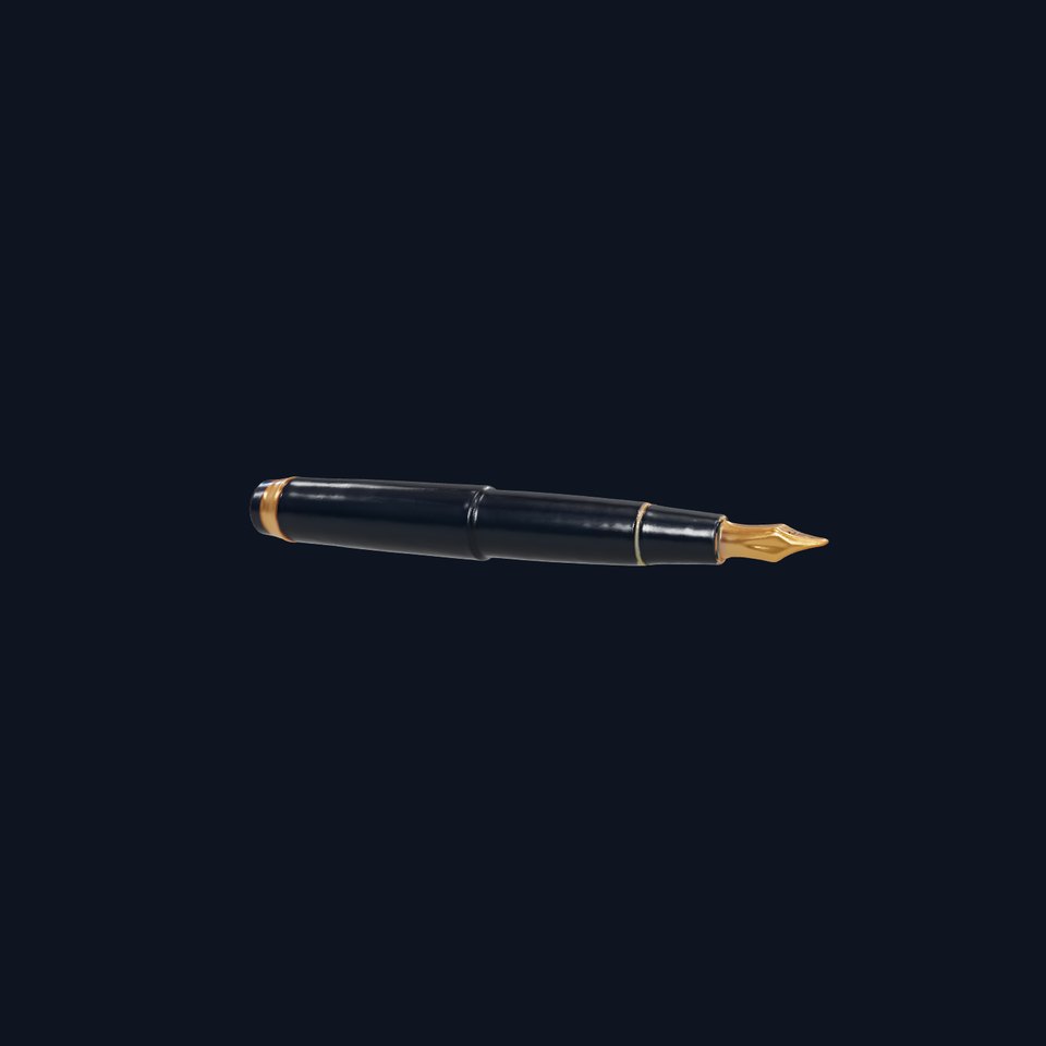 Elegance Black Fountain Pen model pack