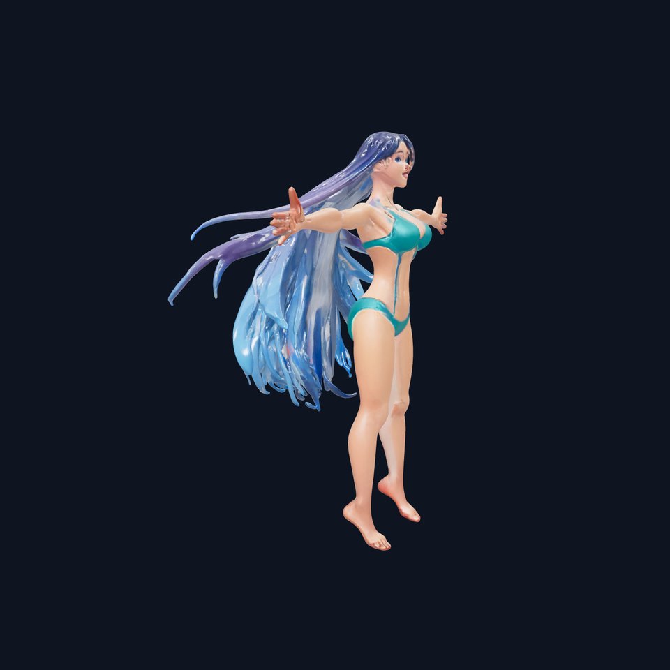 Aqua Bikini Character model pack