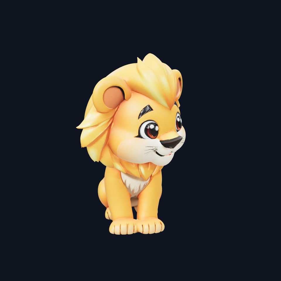 Playful Lion Cub model pack