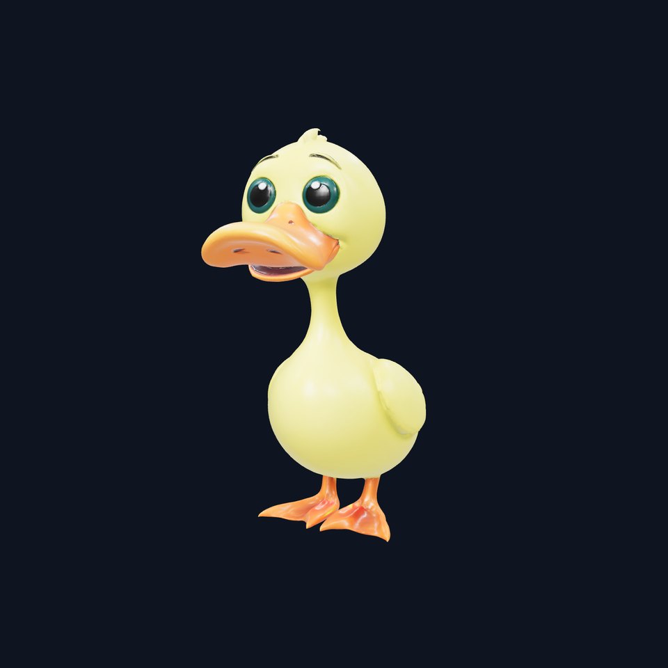 Yellow Cartoon Duck model pack
