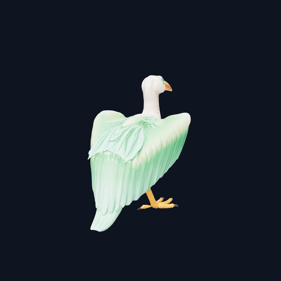 Pastel Feathered Bird model pack