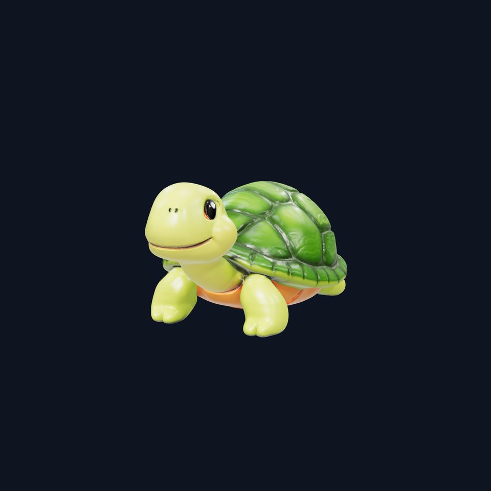 Cute Turtle Green model pack