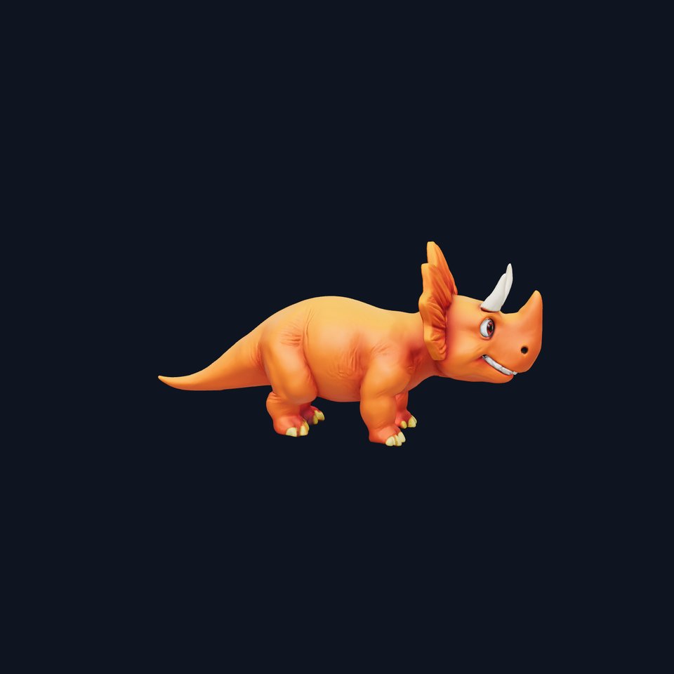 Orange Triceratops model pack
