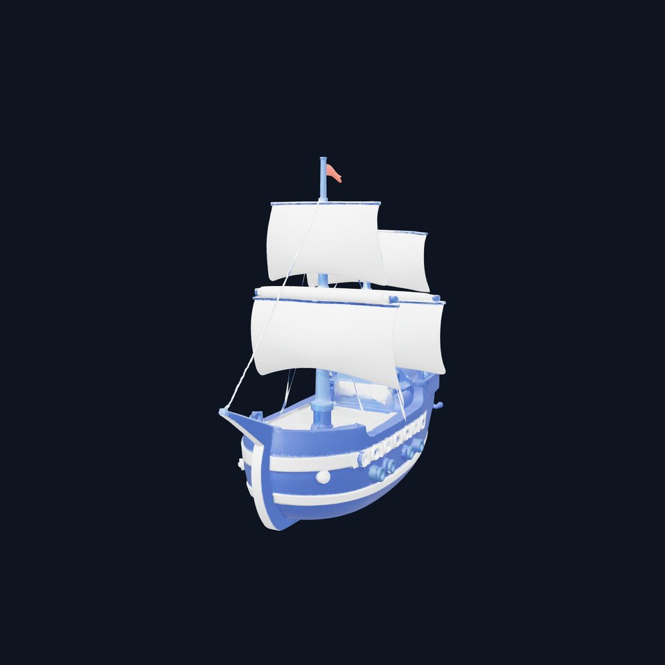 Blue Pirate Ship model pack