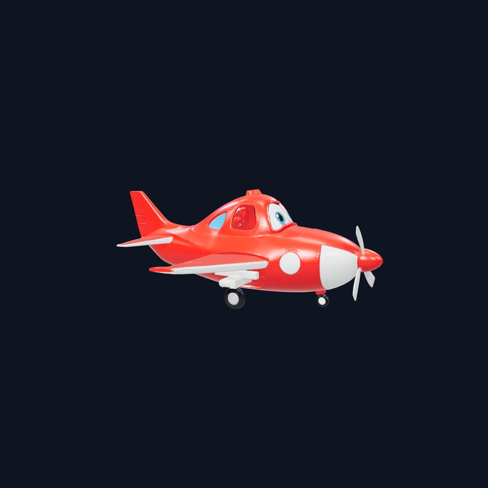 Red Toy Airplane model pack