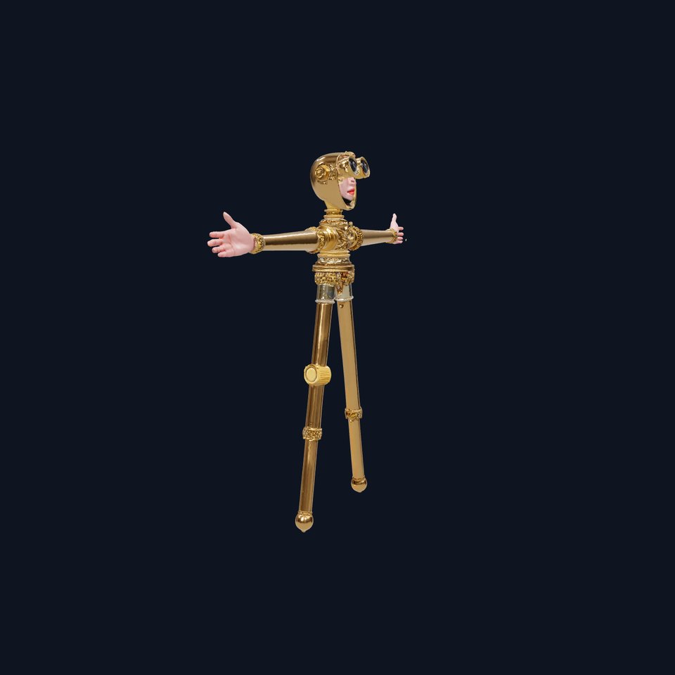 Gold Steampunk Robot model pack