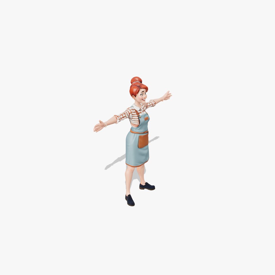 Cheerful Barista Apron model pack