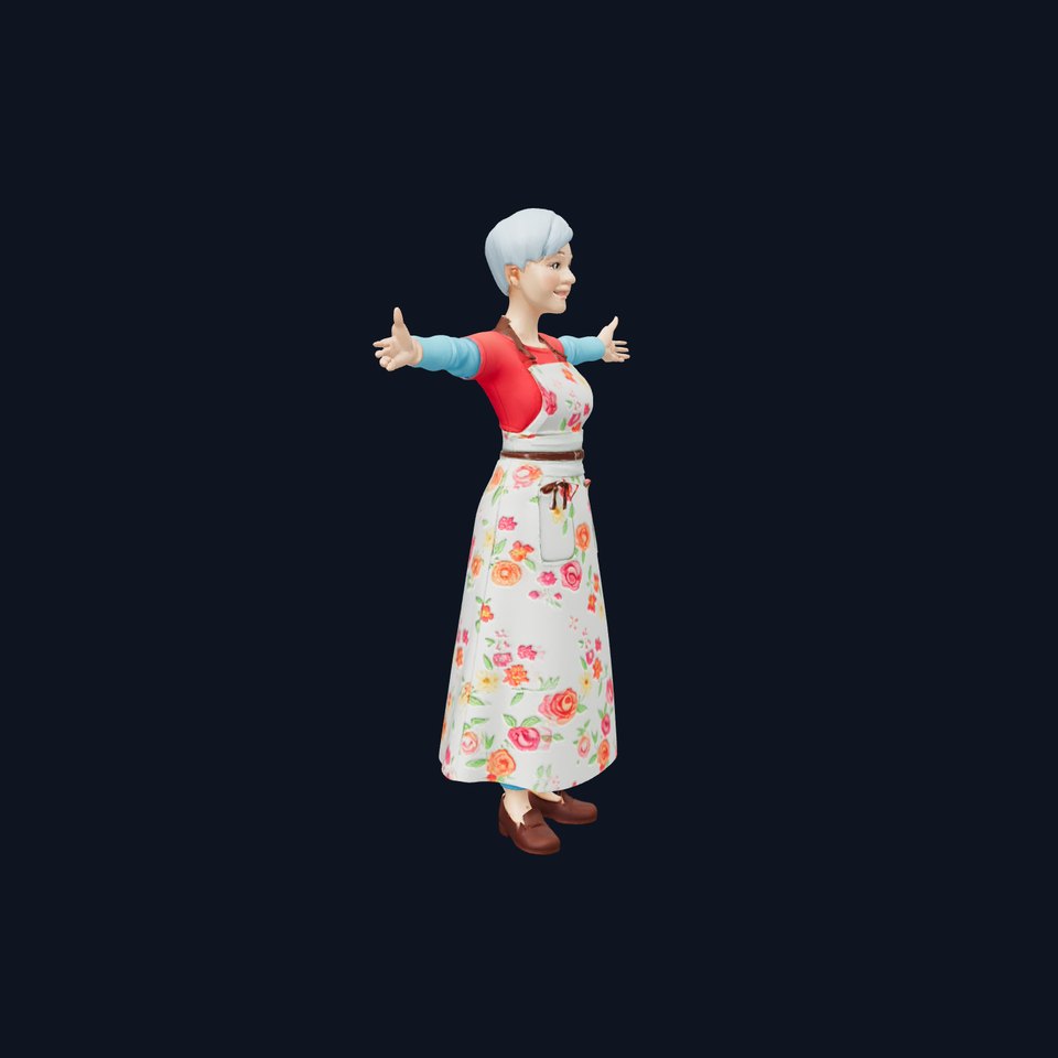 Floral Apron Character model pack