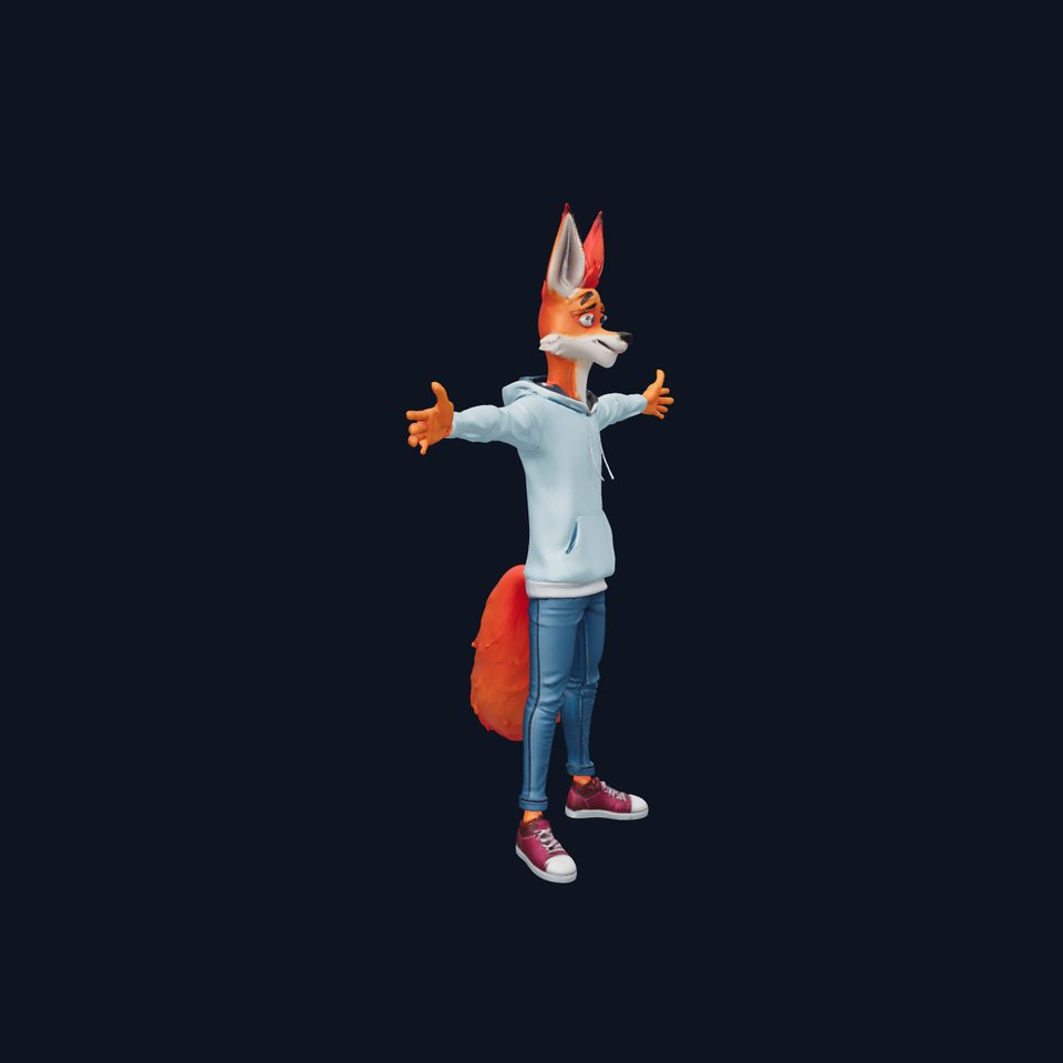 Stylish Fox Hoodie model pack
