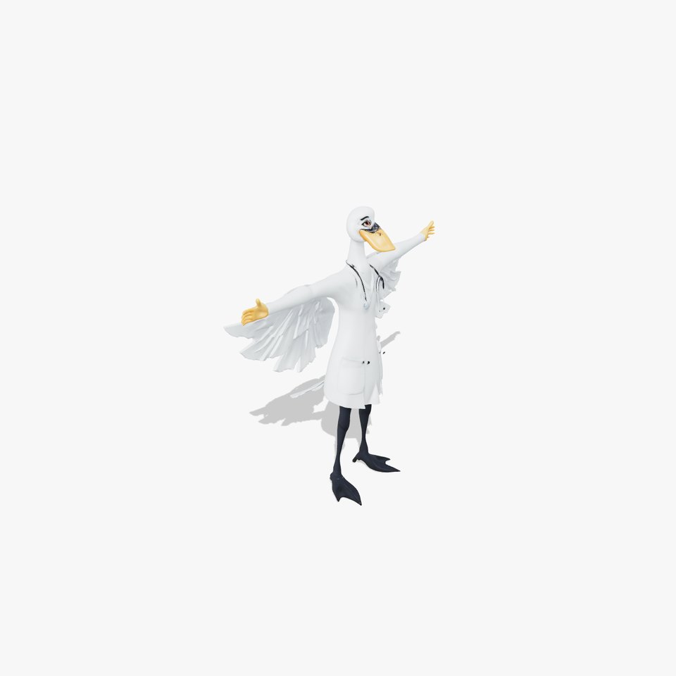 White Medical Bird Doctor model pack