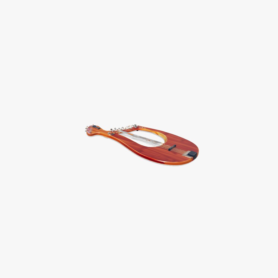 Elegant Wooden Lyre model pack