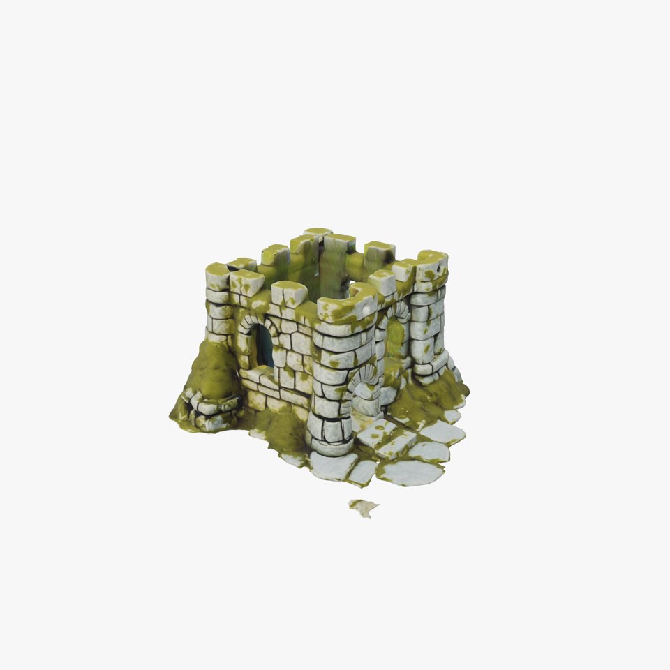 MossCovered Stone Fortress model pack