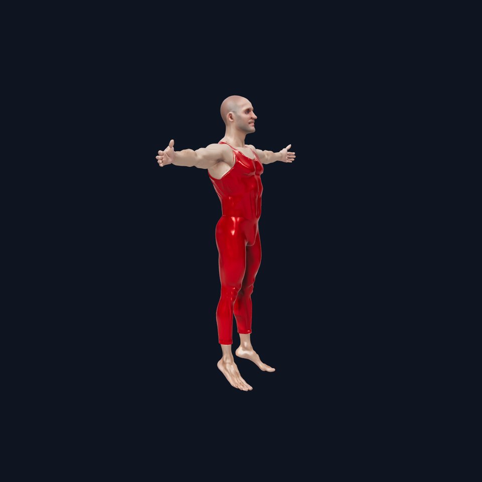 Red Athlete Bodysuit model pack