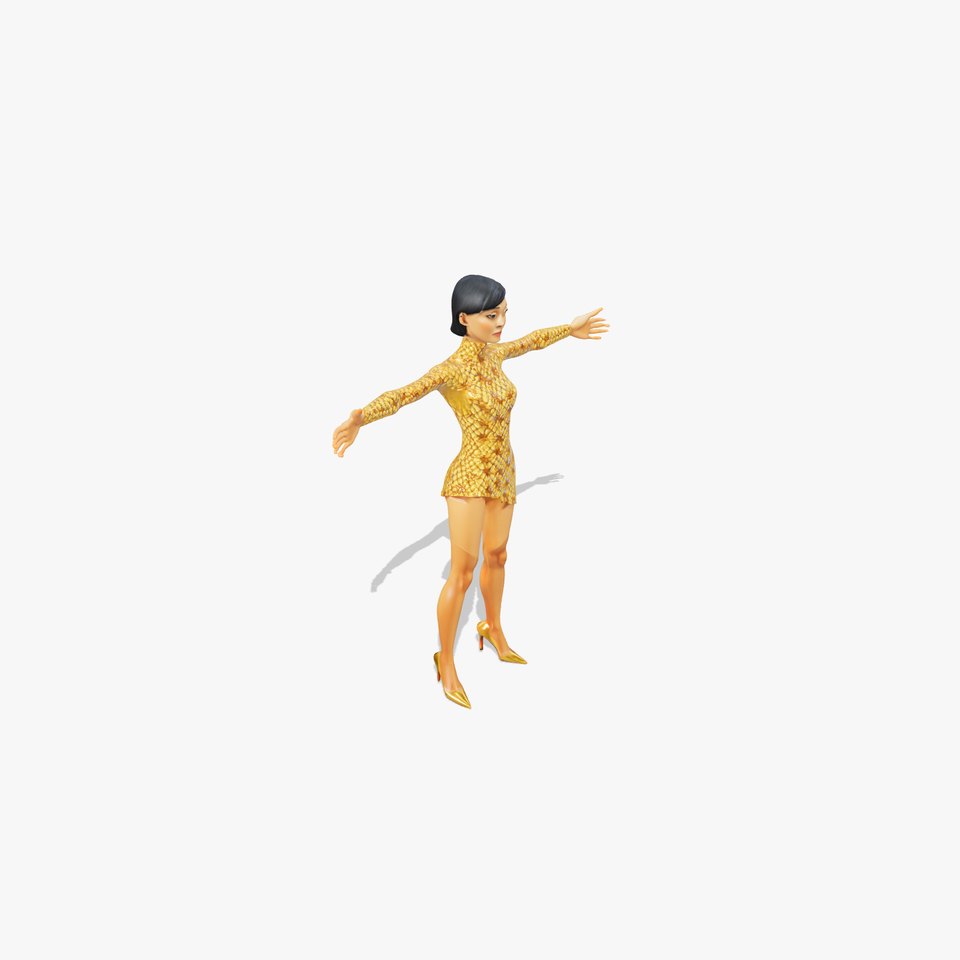 Yellow Dress Performer model pack
