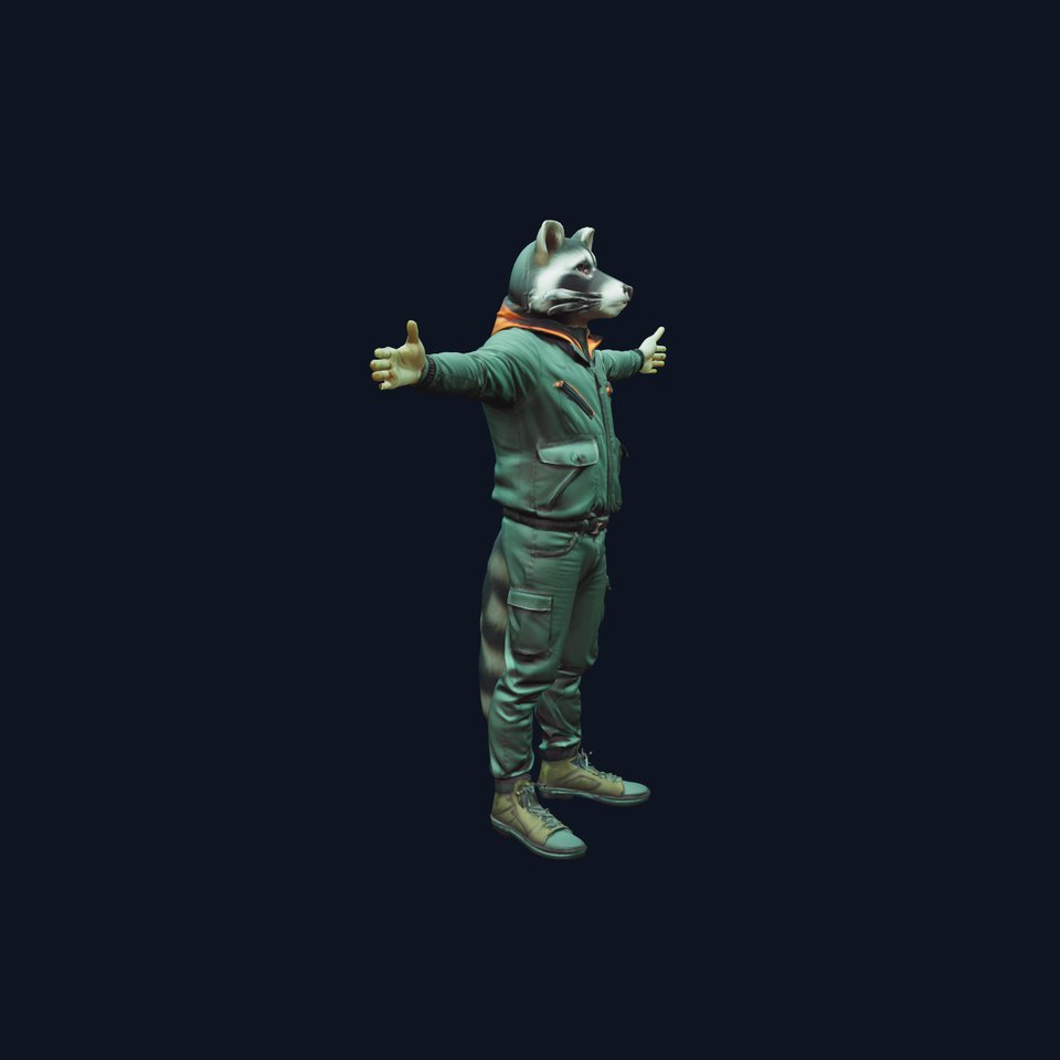 Stylish Raccoon Astronaut model pack
