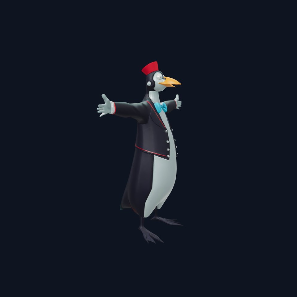 Charming Tuxedo Penguin model pack