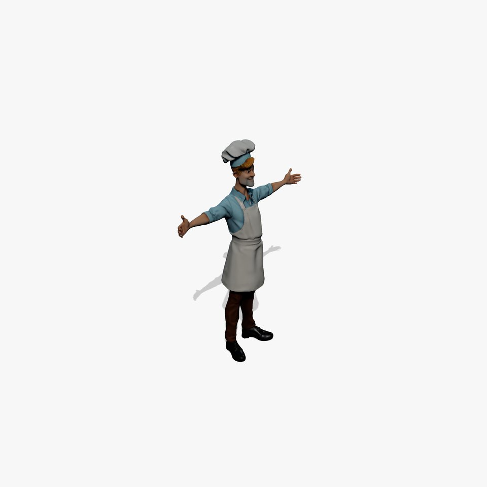 Cheerful Baker Character model pack