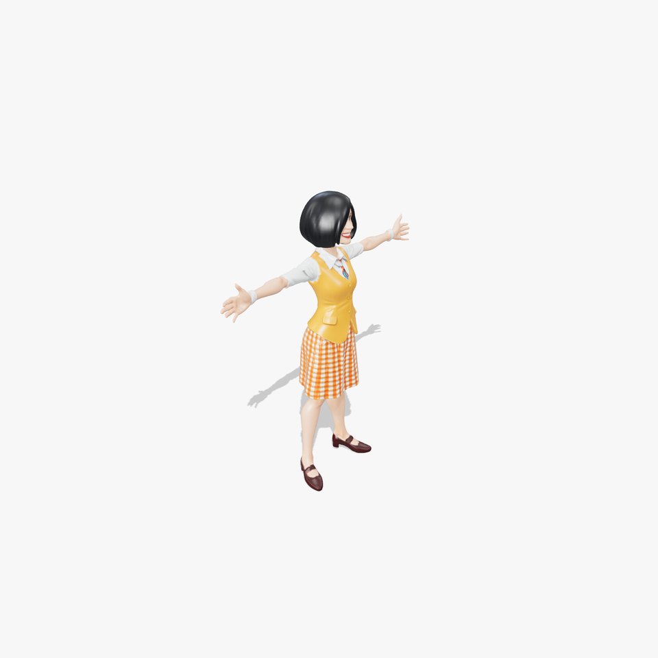 Checkered School Outfit model pack