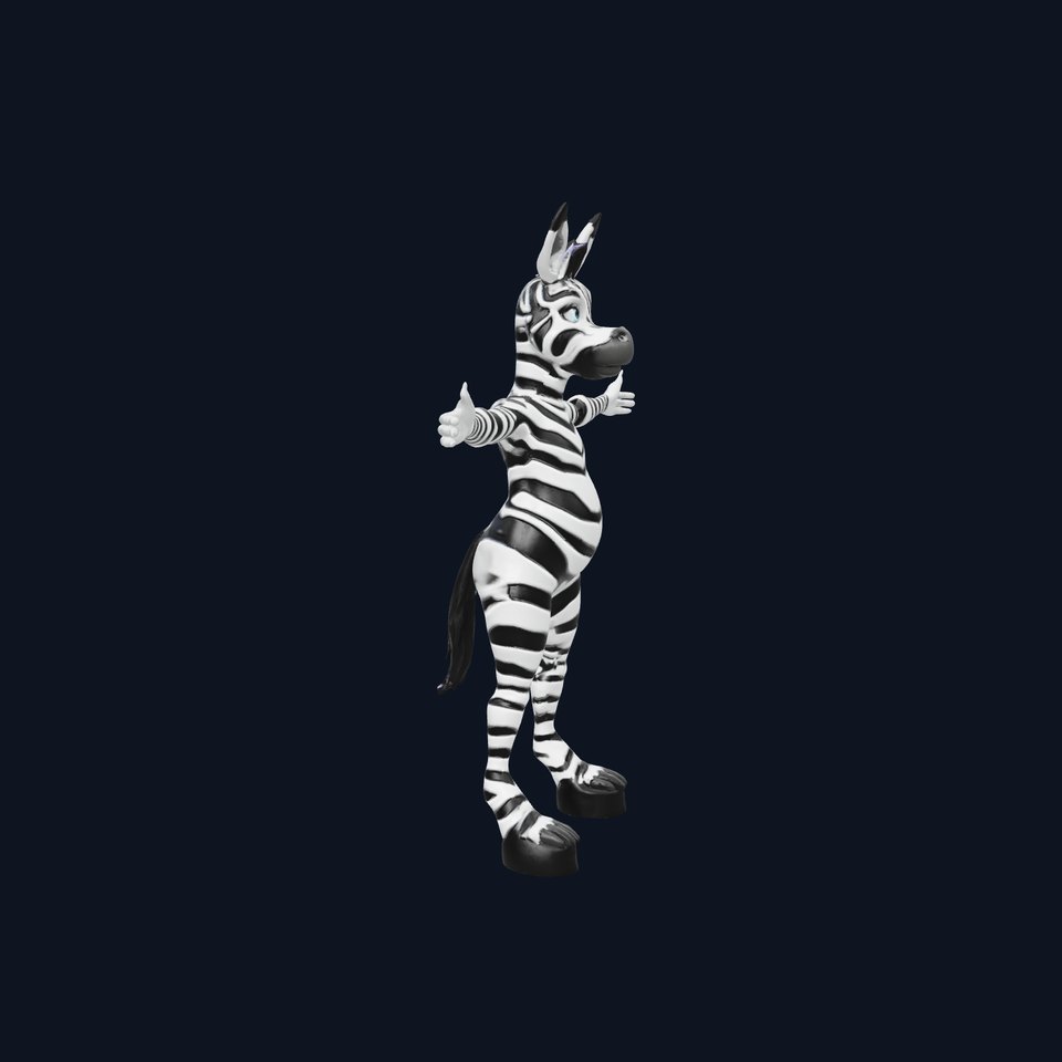 Cheerful Zebra Character model pack