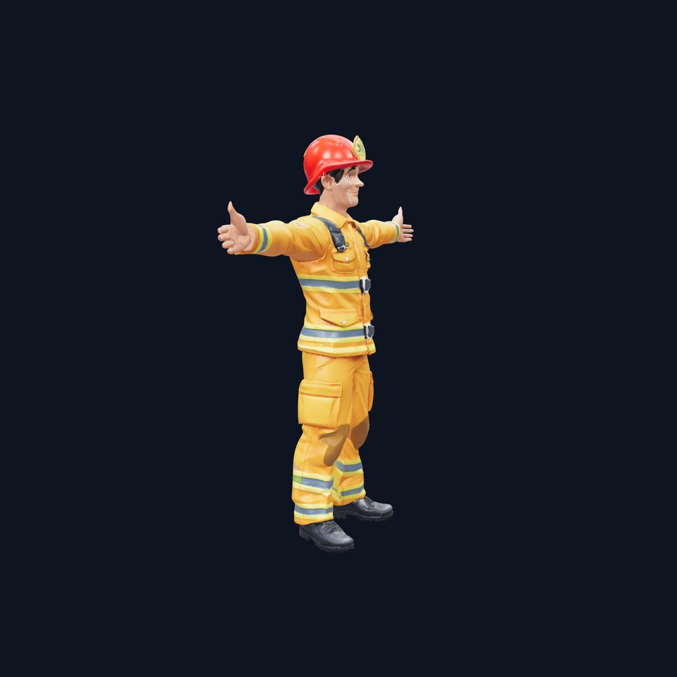 Cheerful Firefighter model pack