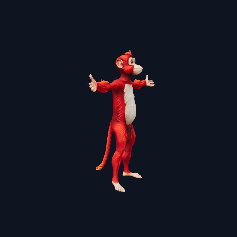 Cheerful Orange Primate model pack