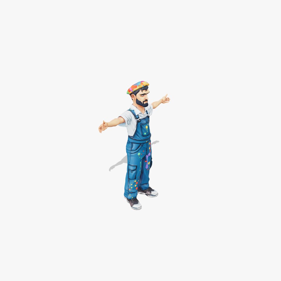Colorful Painter Character model pack