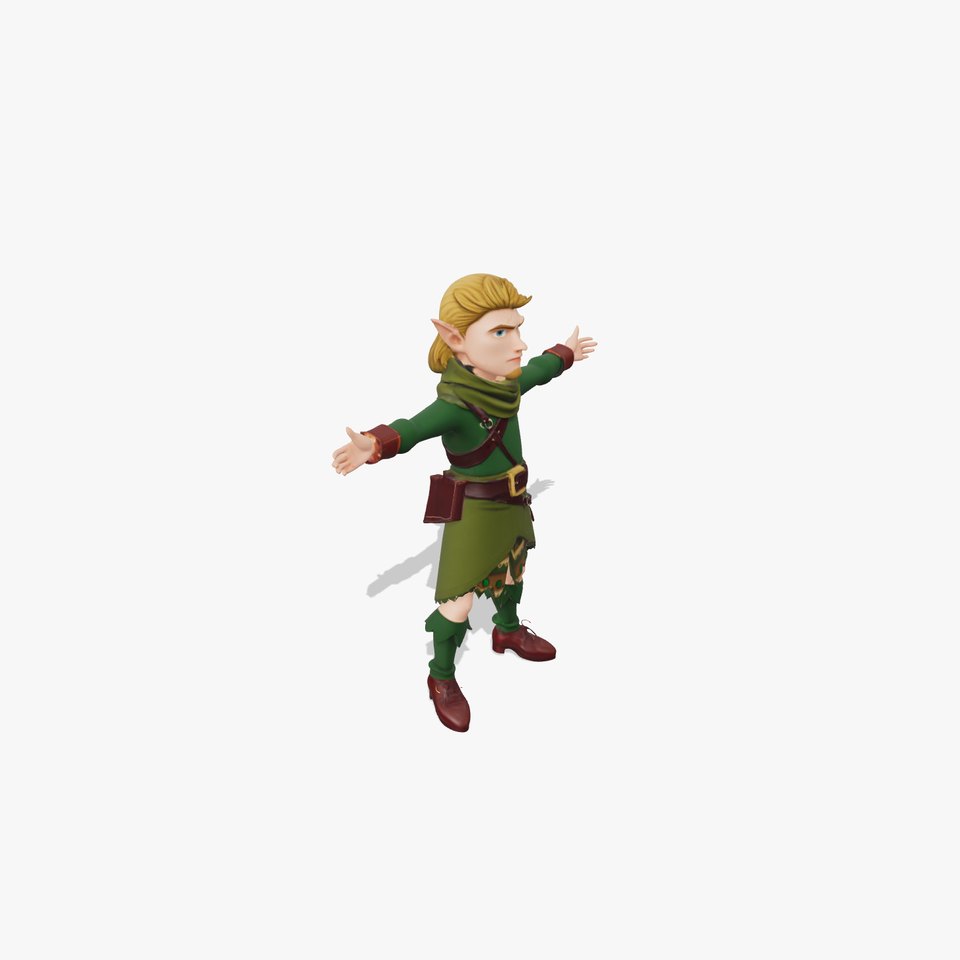 Elf Adventurer Green model pack