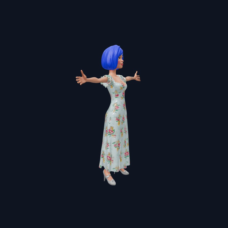 Floral Dress Character model pack