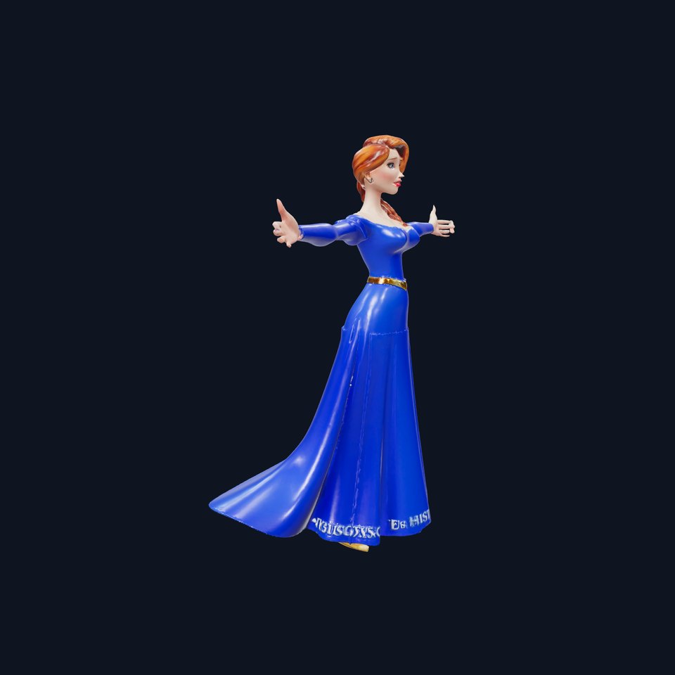 Elegant Blue Gown Character model pack