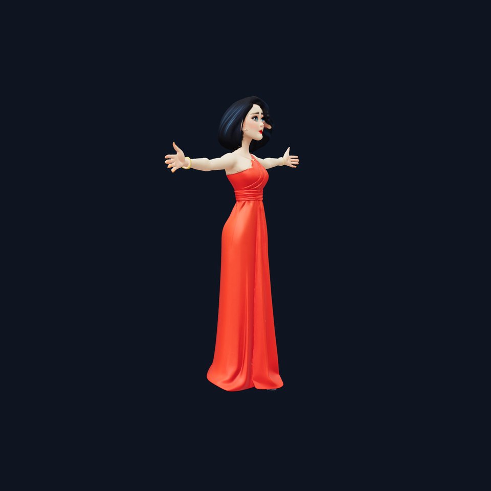 Elegant Evening Dress model pack