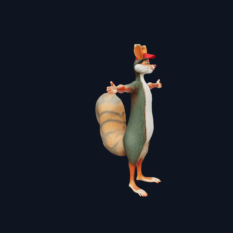 Cheerful Squirrel Character model pack