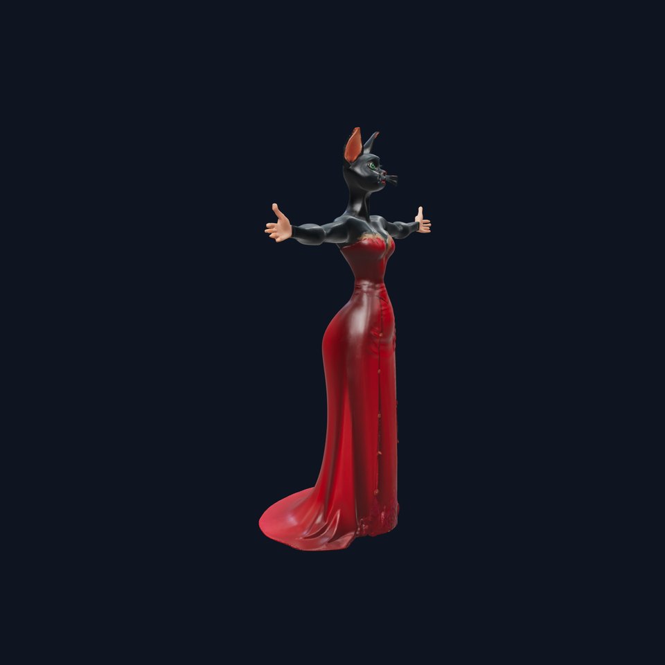 Elegant Catwoman Dress model pack