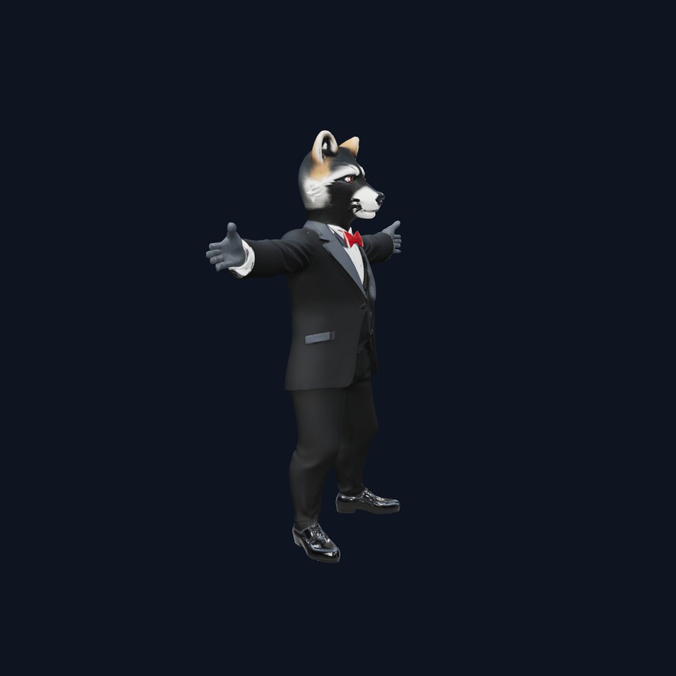 Charming Raccoon Tuxedo model pack