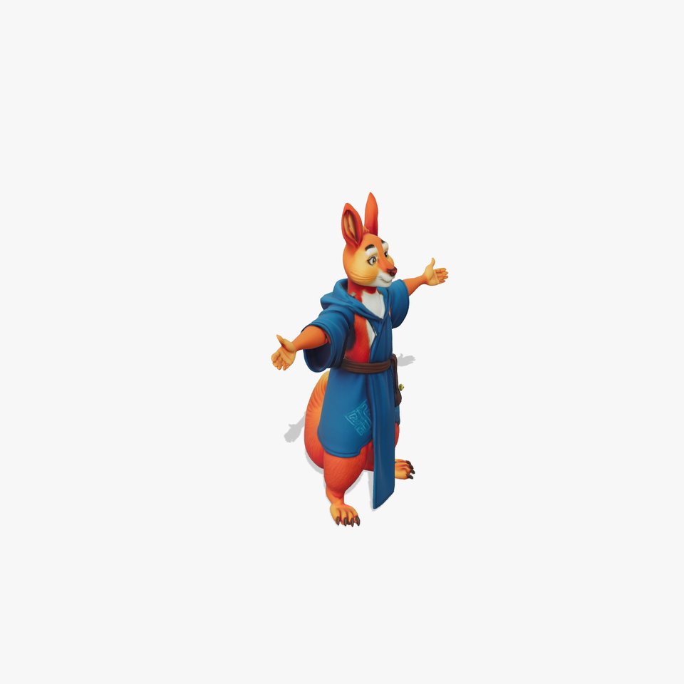 Friendly Squirrel in Robe model pack