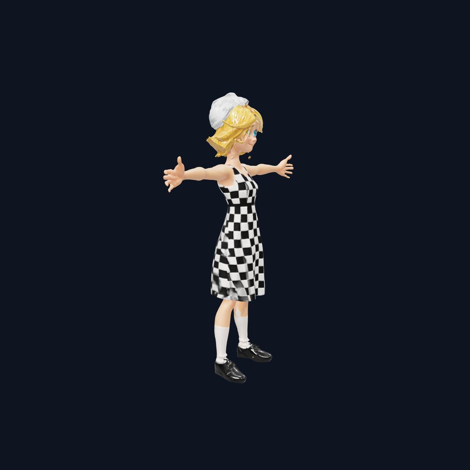 Checkered Dress Character model pack