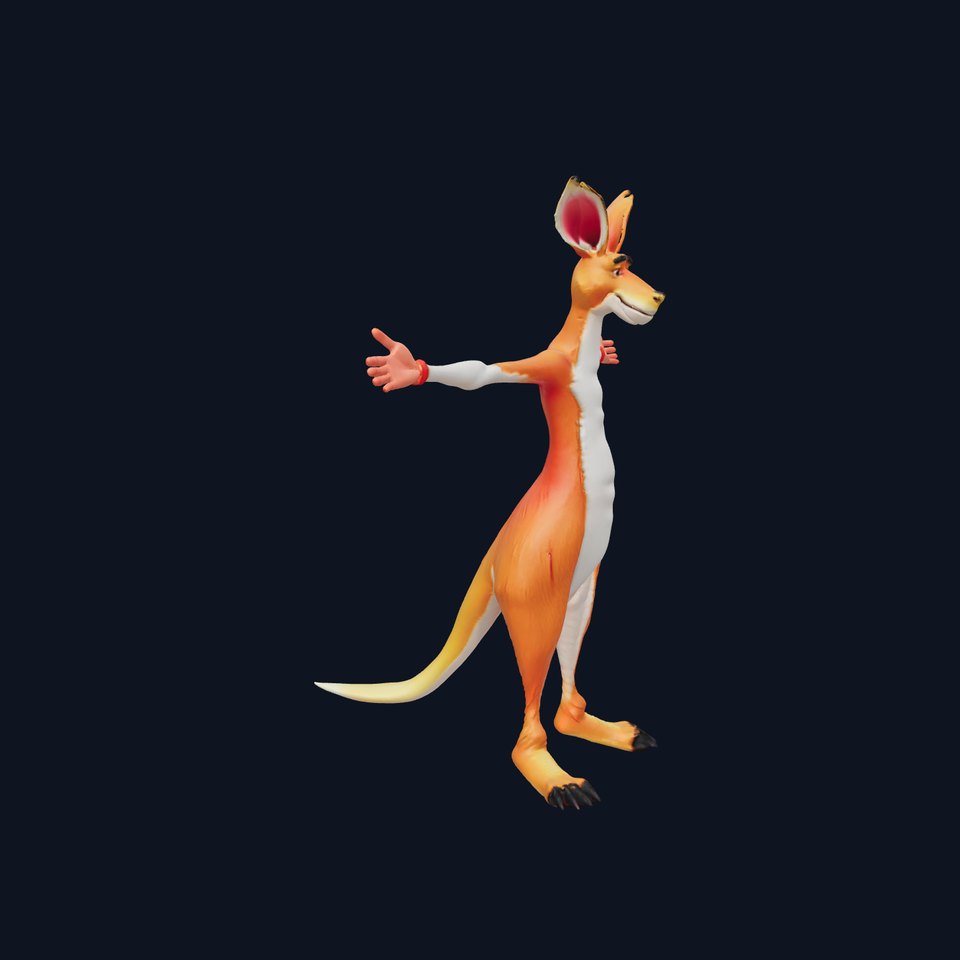 Playful Kangaroo Cartoon model pack