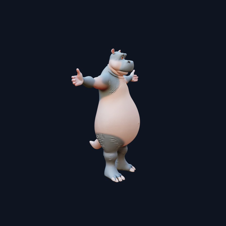 Cheerful Hippo Character model pack