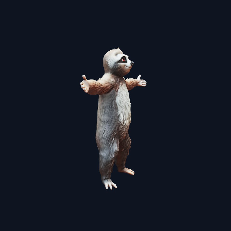Happy Sloth Character model pack