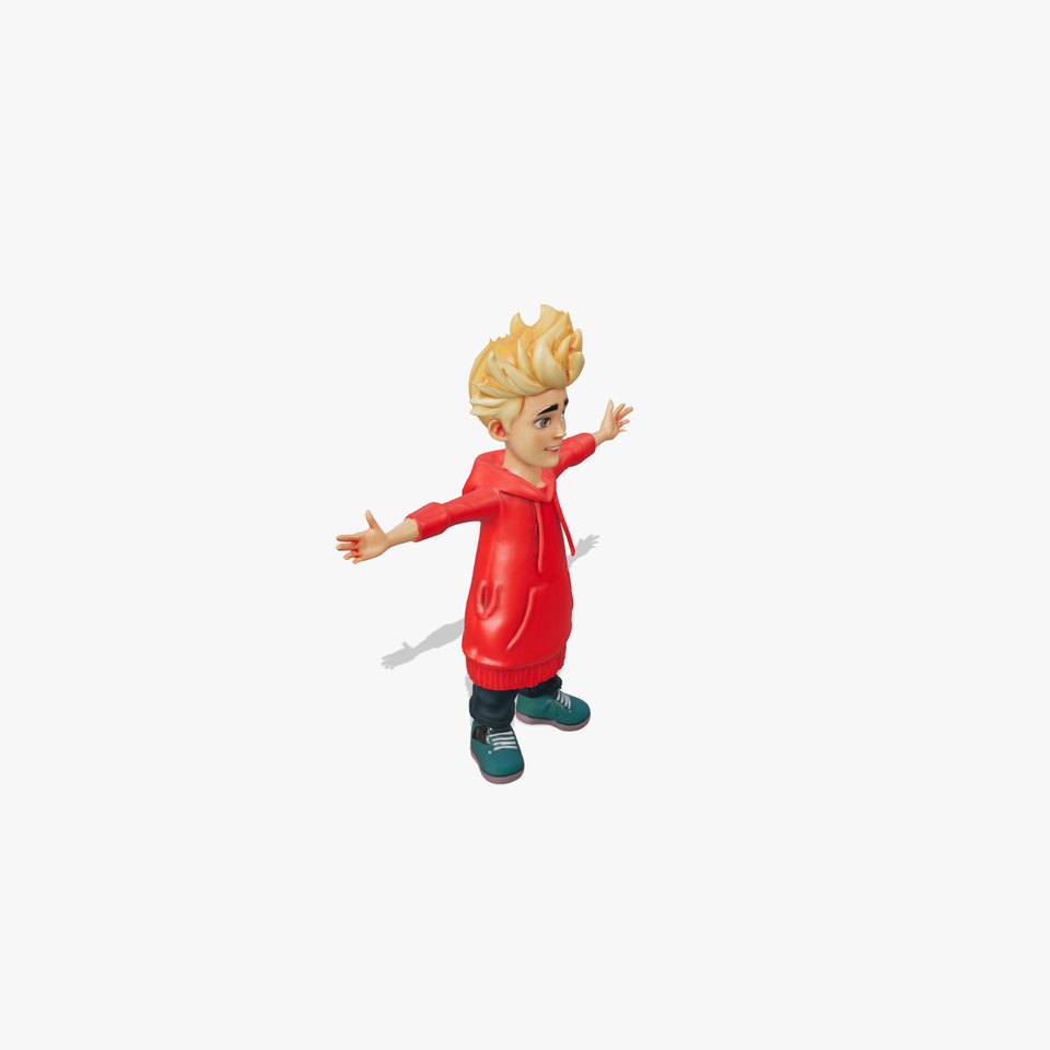 Energetic Red Hoodie Boy model pack