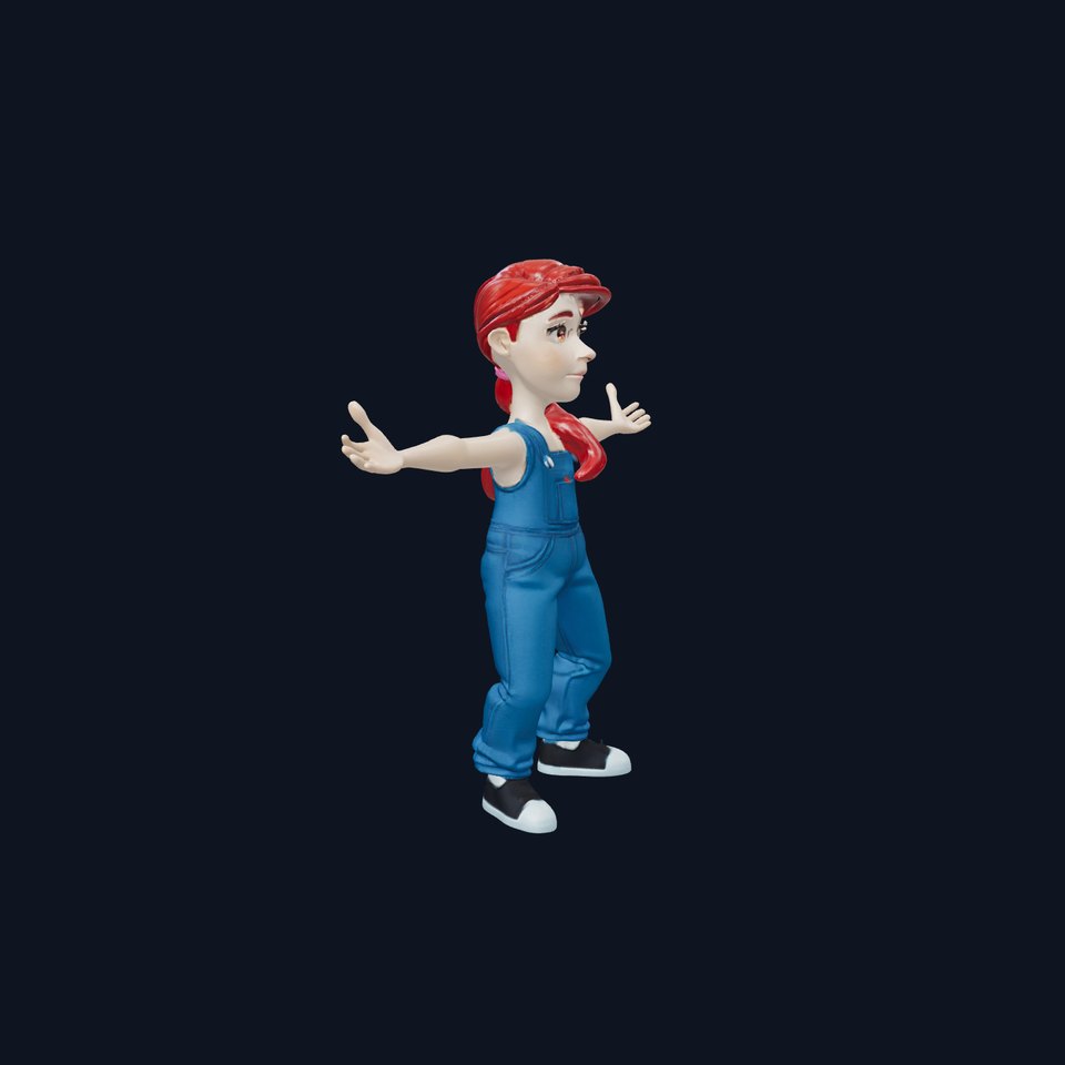 Redhead Overalls Character model pack