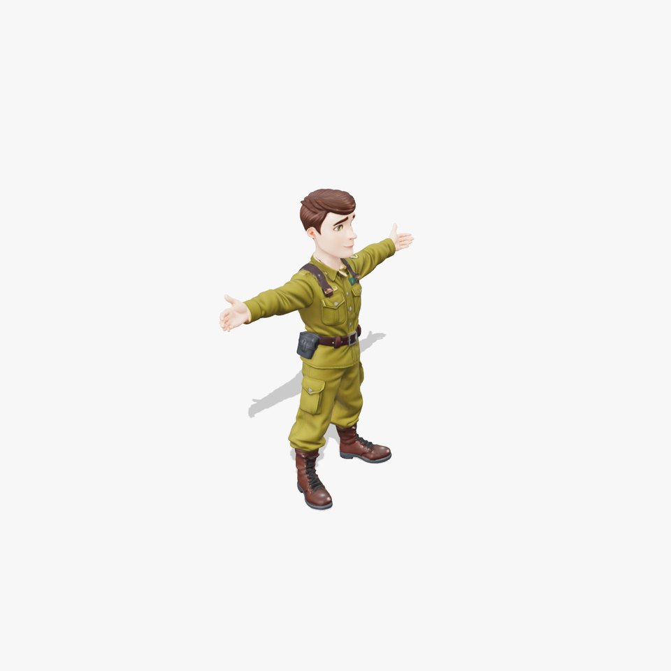 Olive Military Character model pack