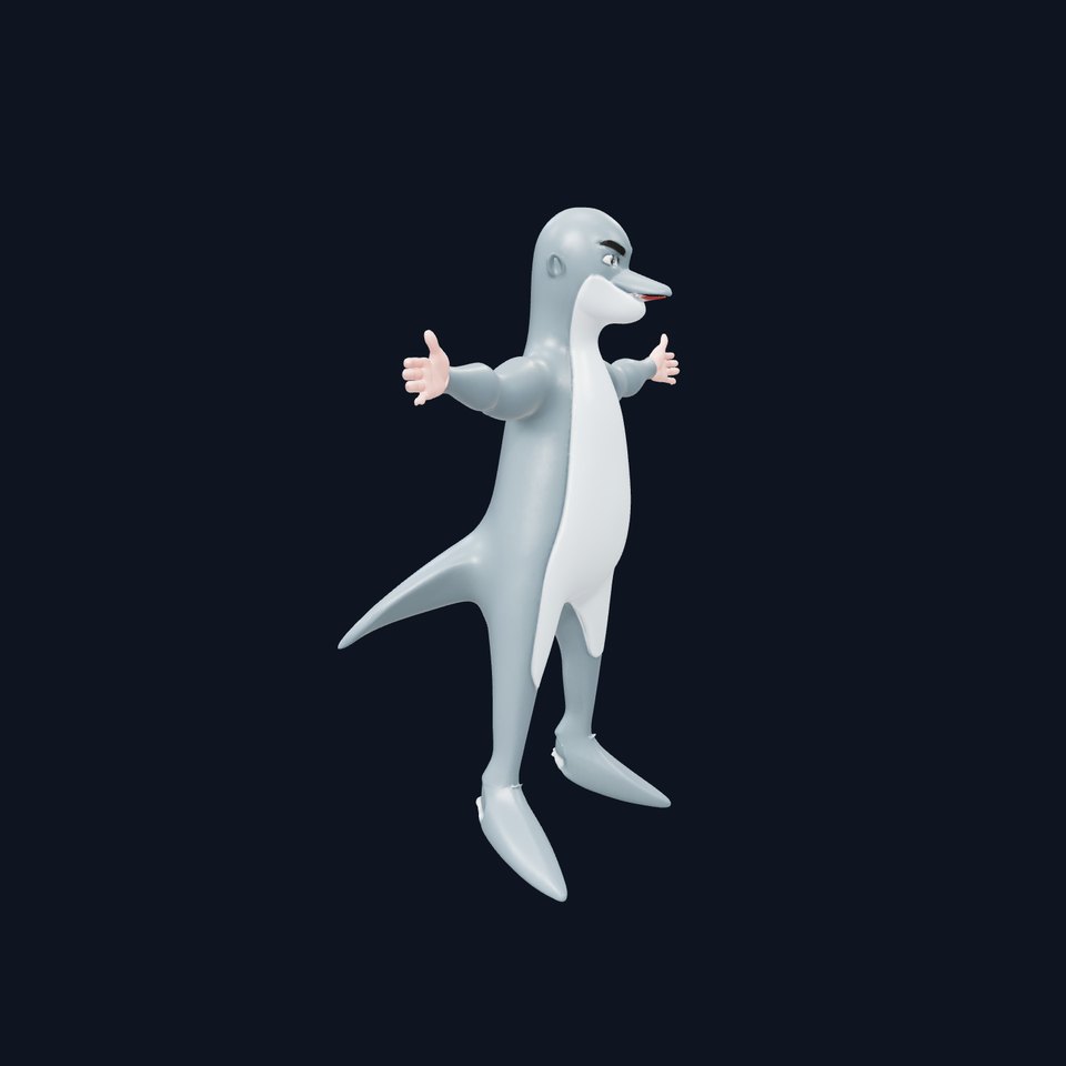 Smiling Dolphin Character model pack