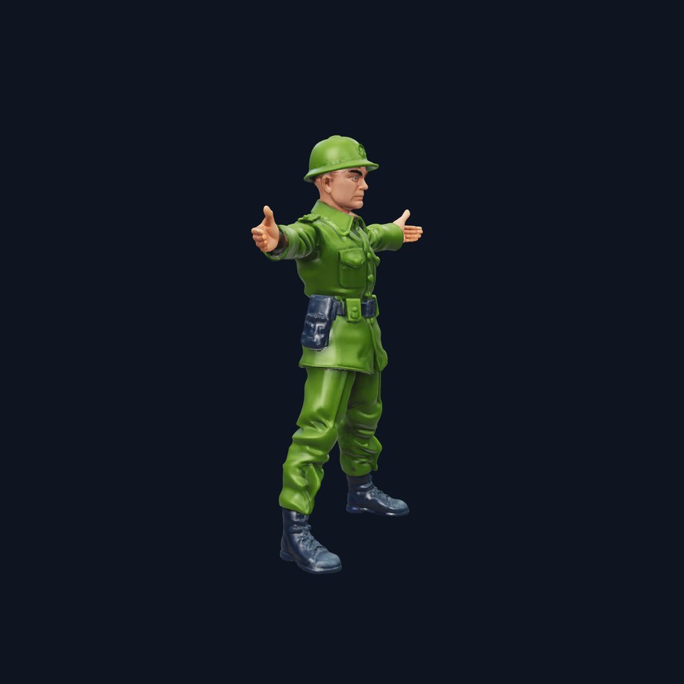 Military Infantryman Green Uniform model pack