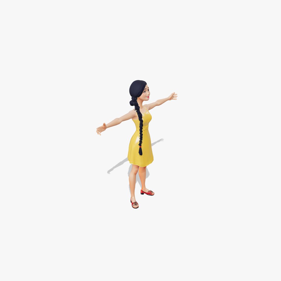 Charming Yellow Dress Character model pack