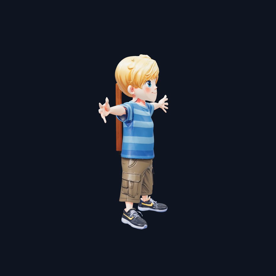 Blonde Cartoon Boy model pack
