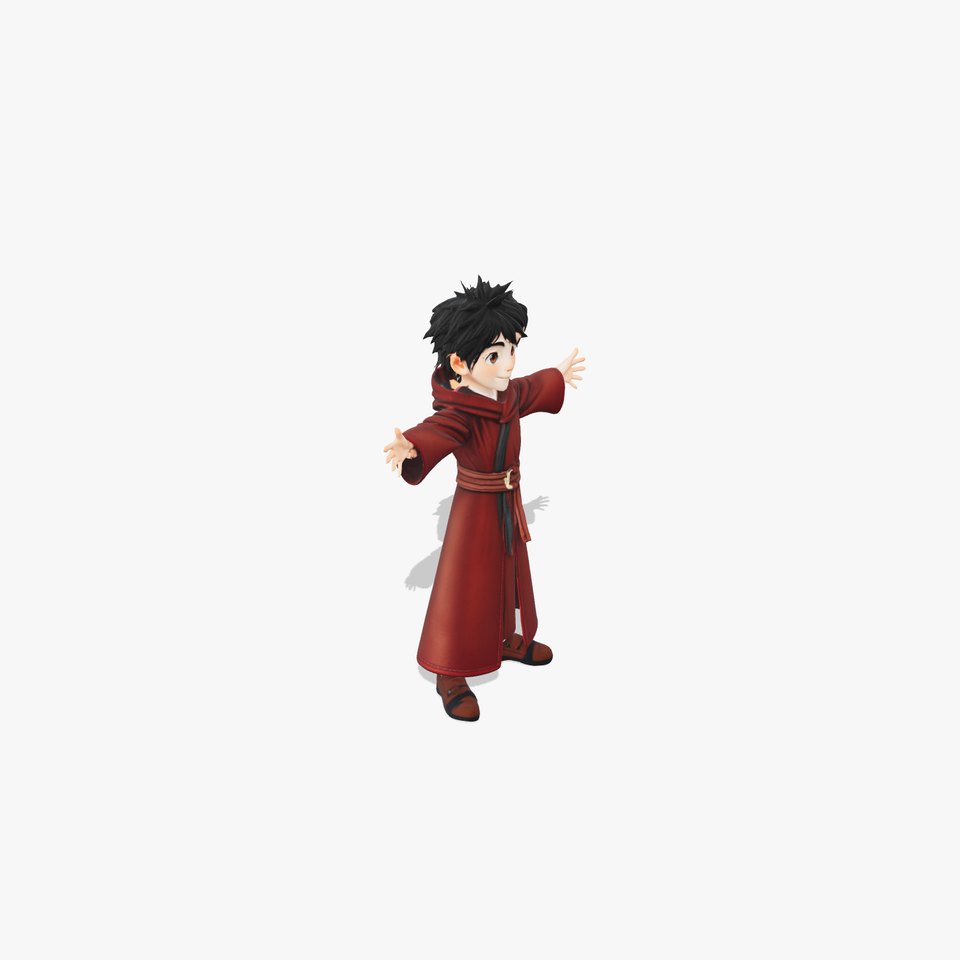 Magician Apprentice Brown Robe model pack