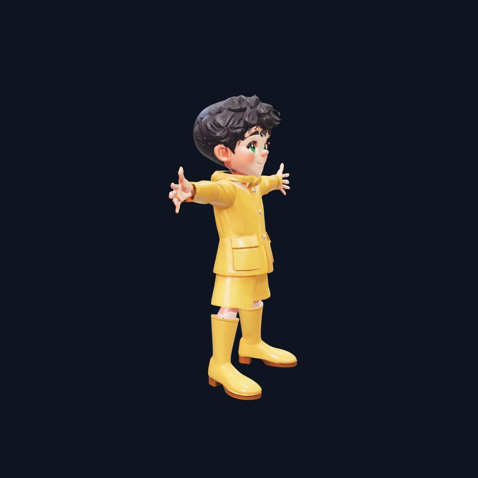 Yellow Raincoat Child model pack