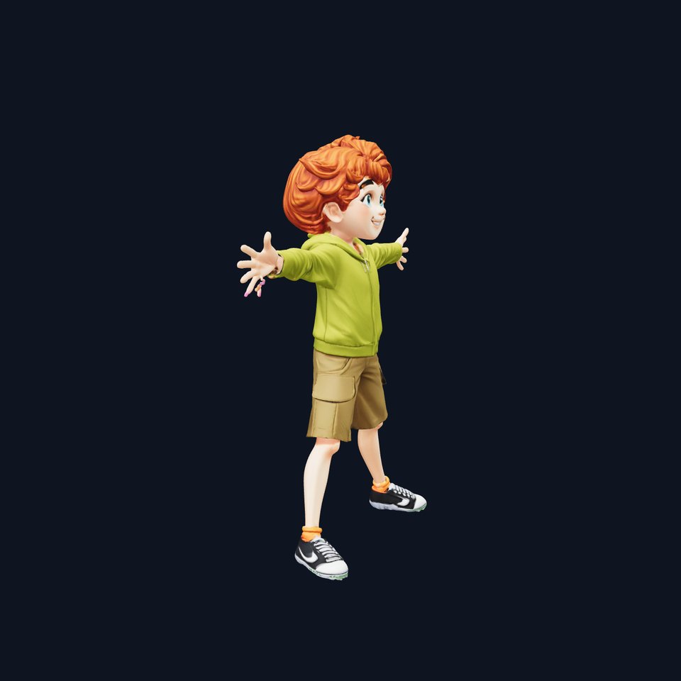CurlyHaired Boy Character model pack